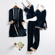 Load image into Gallery viewer, Women New Velvet Pajama Suit Lace
