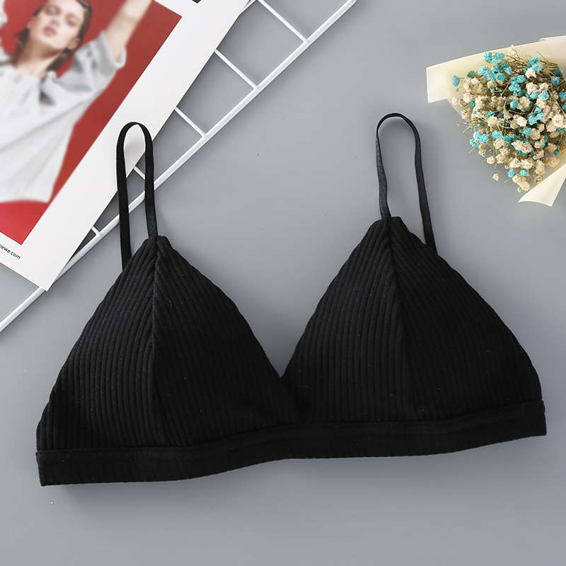 Bra Sexy Lingerie Triangle Cup Threaded Cotton