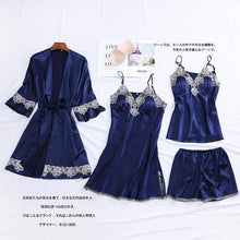 Load image into Gallery viewer, 4PCS Satin Sleepwear Lady Pajamas Suit
