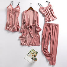 Load image into Gallery viewer, Women New Velvet Pajama Suit Lace
