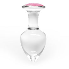 Load image into Gallery viewer, Crystal Glass Transparent Anal Plug Pink Diamond Butt
