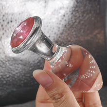 Load image into Gallery viewer, Crystal Glass Transparent Anal Plug Pink Diamond Butt
